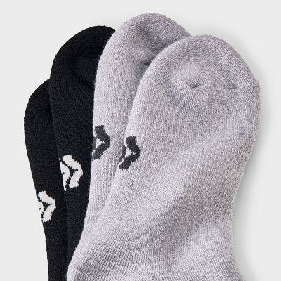Boys' 2pk Mountain Print Outdoor Crew Socks - All In Motion Gray L