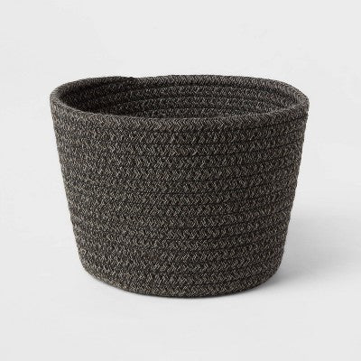 Decorative Coiled Rope Basket Black - Brightroom