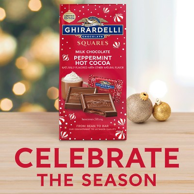 Ghirardelli Christmas Candy Milk Chocolate Peppermint Hot Cocoa Squares - 5.3oz