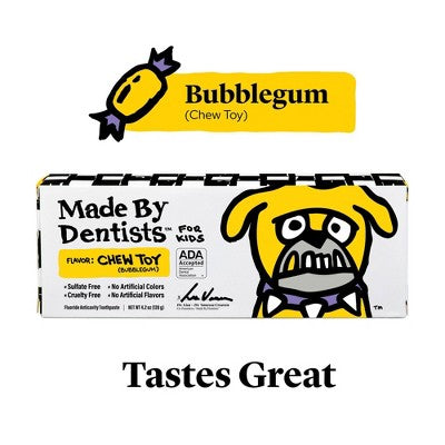 Made By Dentists Kids Bulldog Fluoride Anticavity Toothpaste - Bubble Gum - 4.2oz