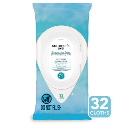 Summer's Eve Fragrance Free Feminine Cleansing Wipes - 32ct