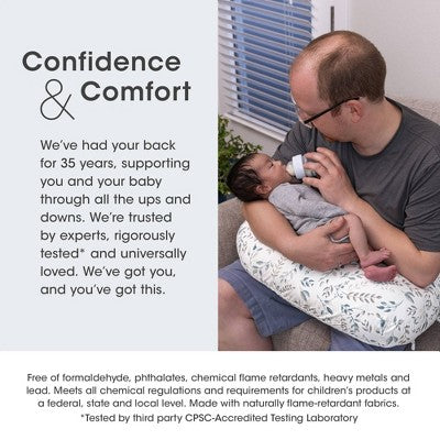 Boppy Nursing Pillow - Gray Beige Leaves