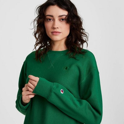 Champion Women's Fleece Crewneck Sweatshirt - Green XL