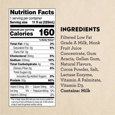 Pioneer Pastures A2 High Protein Milkshake - 30g Protein - Chocolate - Lactose Free - 4pk/11 fl oz