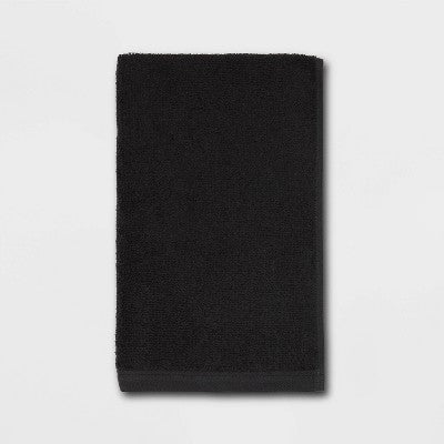 4pk Antimicrobial Assorted Bath and Hand Towel Set Black - Room Essentials: Cotton Terry, Midweight GSM