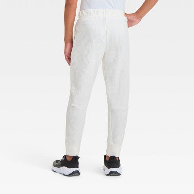 Boys' Pebble Textured Jogger Pants - All In Motion Light Beige L