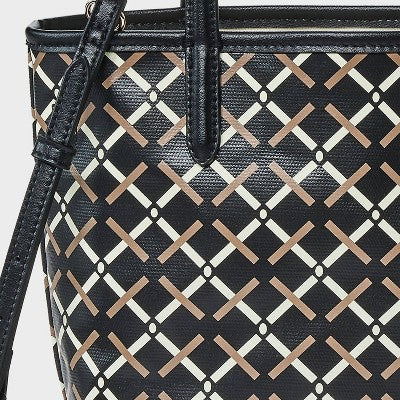 Mini Coated Canvas Tote Bag - A New Day Black