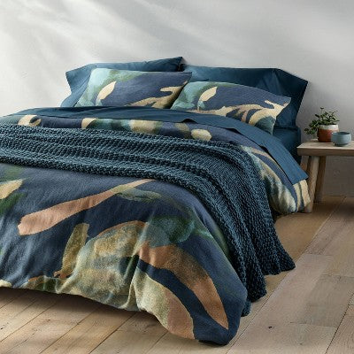 King Chunky Knit Blanket Dark Blue - Casaluna