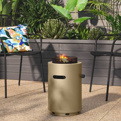 1lb Round Column Fire Pit Tan - Room Essentials