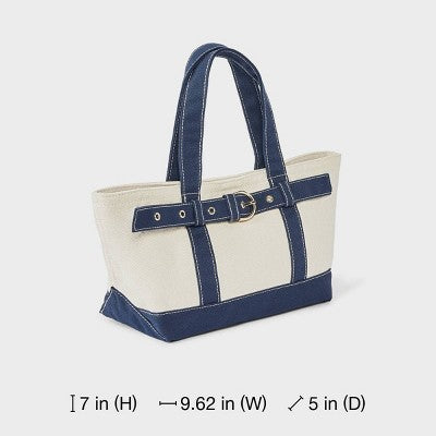 Canvas Mini Belted Tote Bag - Universal Thread Blue