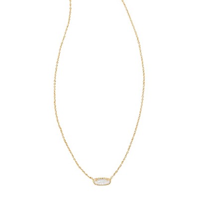 Kendra Scott Emma 14K Gold Over Brass Pendant Necklace - Mother of Pearl: Lobster Claw Clasp, 19" Length