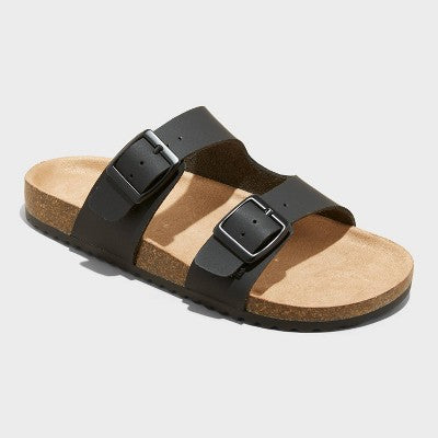 Kids' Drew Footbed Sandals - Cat & Jack Black 1