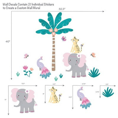 Bedtime Originals Jungle Animals Wall Decals - Rainbow