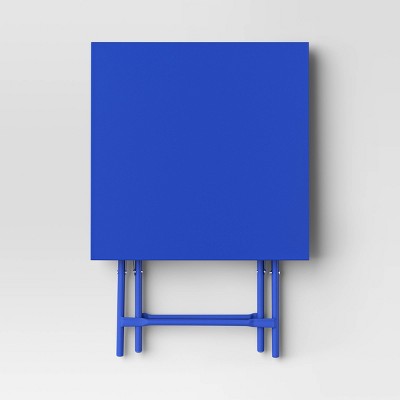 Metal Slat Folding Table Blue - Room Essentials (LOCAL PICKUP ONLY)