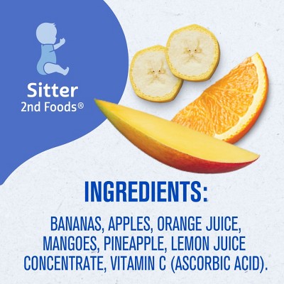 Gerber Non-GMO Baby Food Stage 2 Banana Orange Medley Puree Tub - 4oz/2ct
