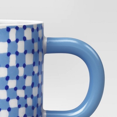 16oz Stoneware Checker Love You Dad Mug Blue - Room Essentials