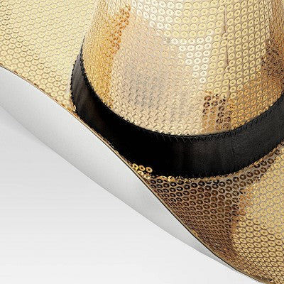 Sequins Witch Hat Halloween Tabletop Fabric Decor with Champagne Gold: 12" Prop - Hyde & EEK! Boutique