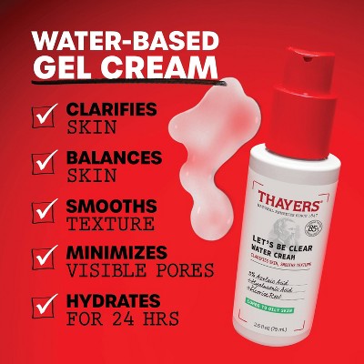 Thayers Natural Remedies Let's Be Clear Water Cream Face Moisturizer - 2.5 fl oz