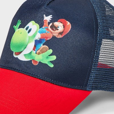 Boys' Super Mario and Yoshi Foam Mesh Trucker Hat - Red