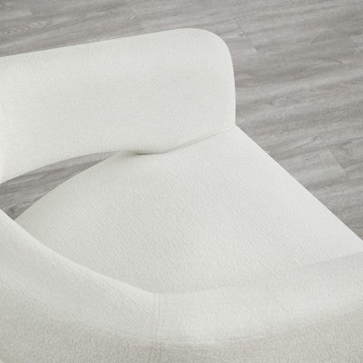 Spruce&Spring Modern Mobile Dining Chair with Casters & Open Back, Single , Ivory (LOCAL PICKUP ONLY)