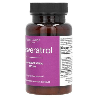 Reserveage Beauty Resveratrol, 30 Veggie Capsules