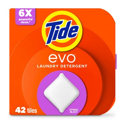 Tide EVO Spring Blast Laundry Detergent Tablets - 42ct: Odor Control, Cold Water Detergent, Bleach-Free