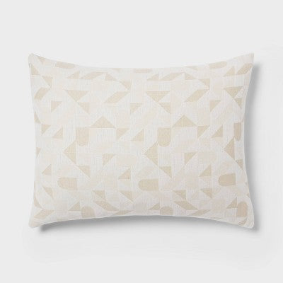 Full/Queen Geo Matelasse Duvet Cover and Sham Set Khaki/Ivory - Threshold: Woven Jacquard, Cotton Blend, OEKO-TEX Certified