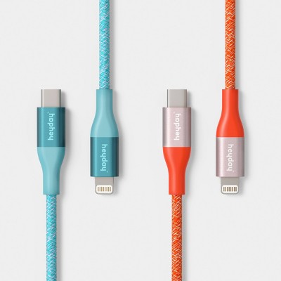 6ft USB-C to Lightning Braided Cable 2pk - heyday Turquoise Poppy