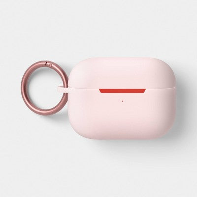 AirPods Pro (1/2 Generation) Silicone Case with Clip - heyday Cosmetic Pink