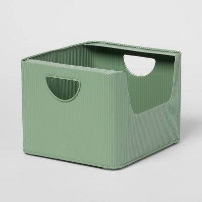 Metal Bin Small Open Front Green - Brightroom