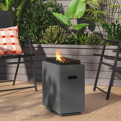 1lb Rectangular Fire Pit Gray - Room Essentials (LOCAL PICKUP ONLY)