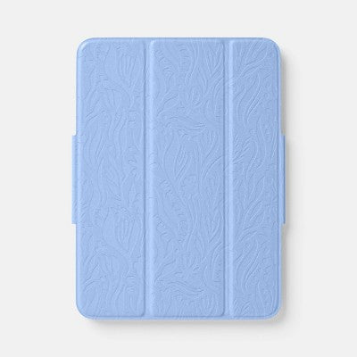 Apple iPad (10th/11th Gen) Case - heyday Peri-Blue Debossed: Botanical Pattern Cover