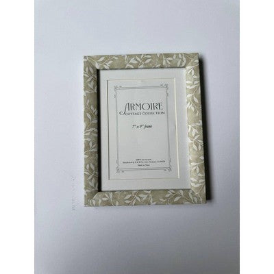 Armoire Cottage Collection 6"x 8" Matted to 5"x7" Taupe Vine with White Mat Table Frame