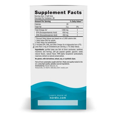 Nordic Naturals Lemon Omega-3 - Aids Heart Health and Immune Support, 180 Count