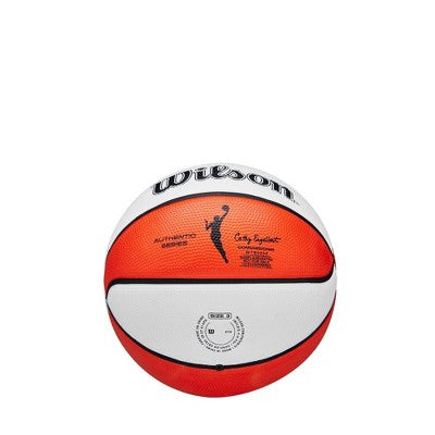 Wilson NBA Authentic Mini Basketball - Orange/White: Size 3, Small Sports Equipment