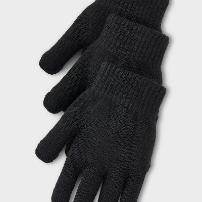 Toddler 3pk Glove Set - Cat & Jack Black 2T-5T