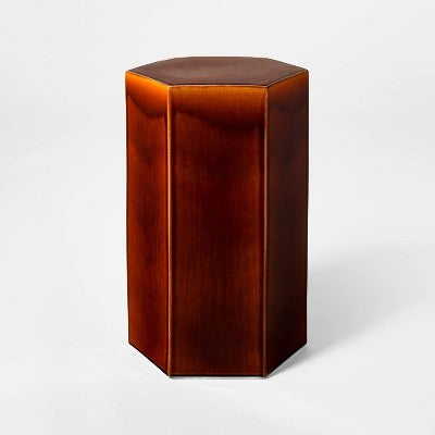 Hex Ceramic Drink Table Maroon - Threshold designed with Studio McGee (LOCAL PICKUP ONLY)