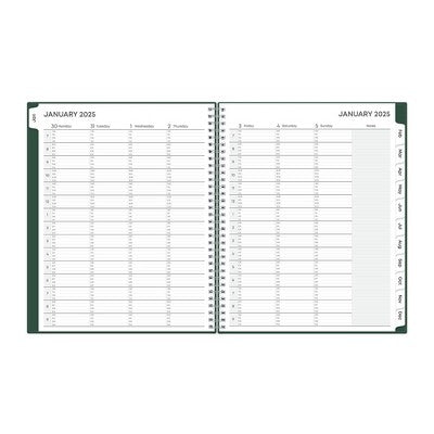 BlueSky 2025 Weekly/Monthly Planner 11.18"x9.37" Wirebound Deep Forest Green Arrows: Adult Stationery, Tabs, Paper