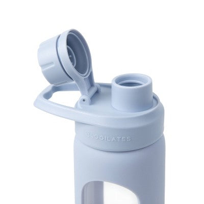 Blogilates 19ozGlass Protein Shaker Bottle with Silicone Sleeve - Blue