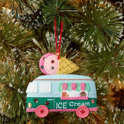 Fabric Ice Cream Truck Christmas Tree Ornament - Wondershop
