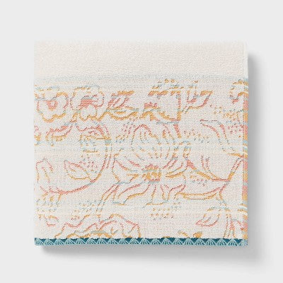 2pc Boho Border Floral Bath Towel Multi - Threshold