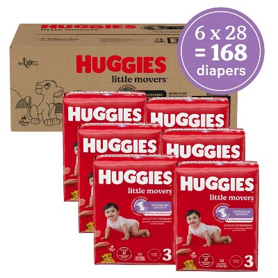 Huggies Little Movers Disposable Diapers - Econ+ Pack - Size 3 - 168ct (LOCAL PICKUP ONLY)