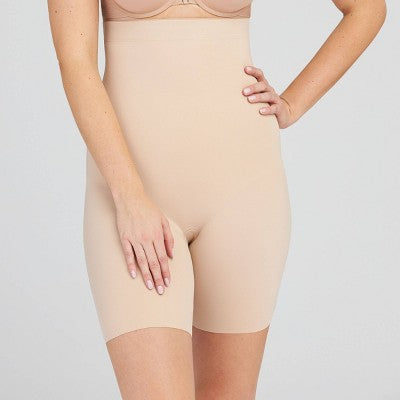 ASSETS by SPANX Women's Thintuition High-Waist Shaping Thigh Slimmer - Beige 1X