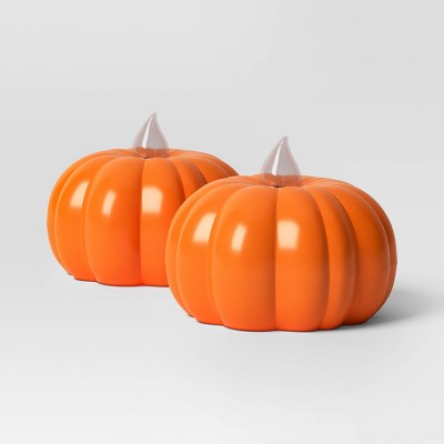 2pk LED Pumpkin Shaped Halloween Tea Lights - Hyde and EEK! Boutique