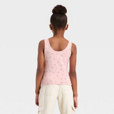 Girls' Floral Knit Twin Set - Cat & Jack Pink L