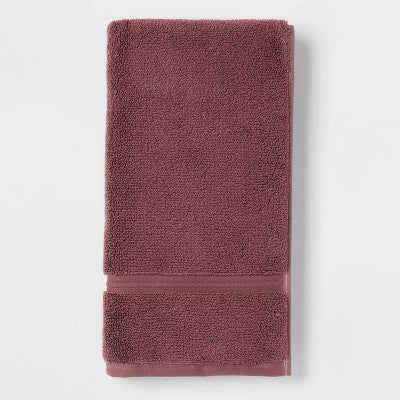2pk Spa Plush Hand Towel Set Dark Mauve - Threshold