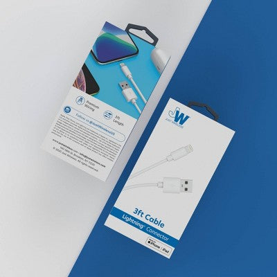 Just Wireless 4' TPU Lightning to USB-A Cable - White