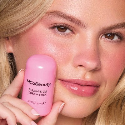 MCoBeauty Blush & Go Cream Stick - Baby Pink - 0.21oz: Brightening, Face Application, Velvet Finish, Vegan