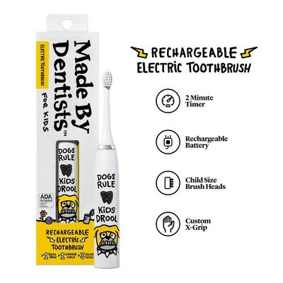 Made by Dentists Kids' Rechargeable Electric Toothbrush with 2 Replacement Toothbrush Heads and Charger - Bulldog
