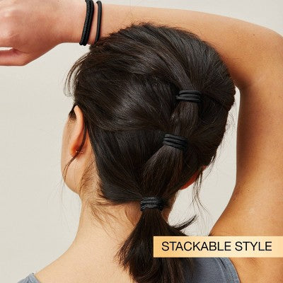 scunci No Damage 2X Stronger Elastic Hair Ties - Black - All Hair - 4mm - 32pcs